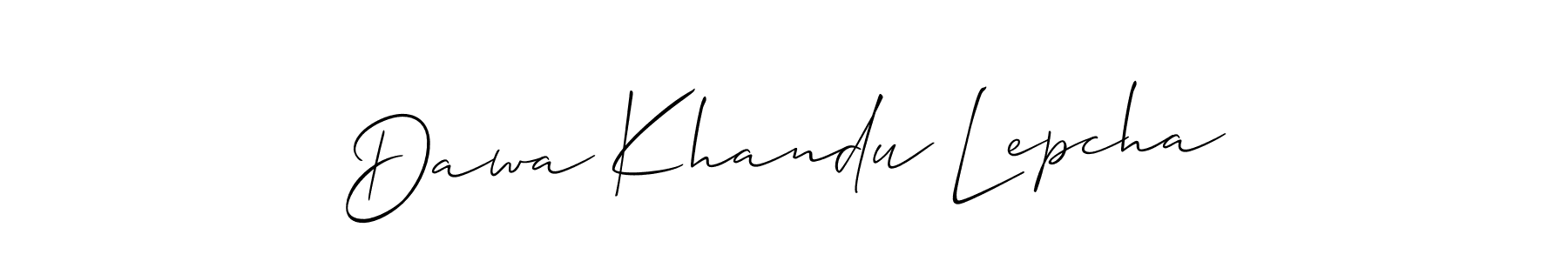 How to make Dawa Khandu Lepcha signature? Allison_Script is a professional autograph style. Create handwritten signature for Dawa Khandu Lepcha name. Dawa Khandu Lepcha signature style 2 images and pictures png