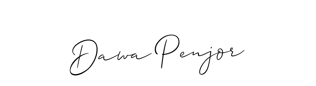 How to make Dawa Penjor signature? Allison_Script is a professional autograph style. Create handwritten signature for Dawa Penjor name. Dawa Penjor signature style 2 images and pictures png