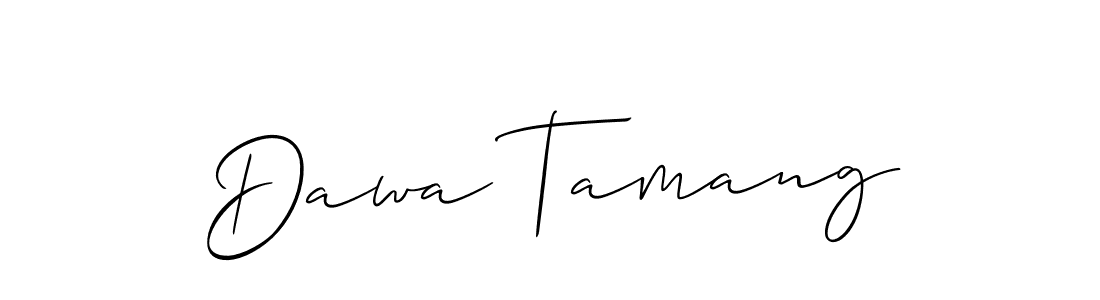 The best way (Allison_Script) to make a short signature is to pick only two or three words in your name. The name Dawa Tamang include a total of six letters. For converting this name. Dawa Tamang signature style 2 images and pictures png