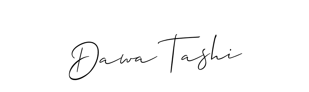 How to make Dawa Tashi signature? Allison_Script is a professional autograph style. Create handwritten signature for Dawa Tashi name. Dawa Tashi signature style 2 images and pictures png
