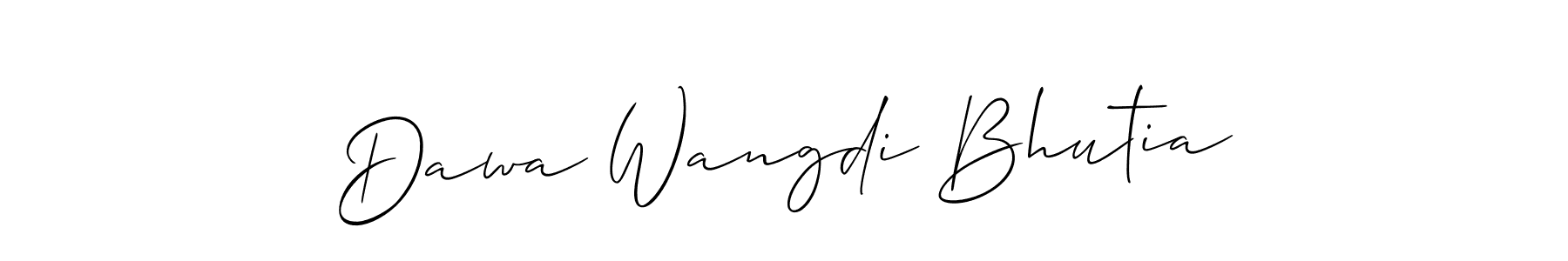 Design your own signature with our free online signature maker. With this signature software, you can create a handwritten (Allison_Script) signature for name Dawa Wangdi Bhutia. Dawa Wangdi Bhutia signature style 2 images and pictures png