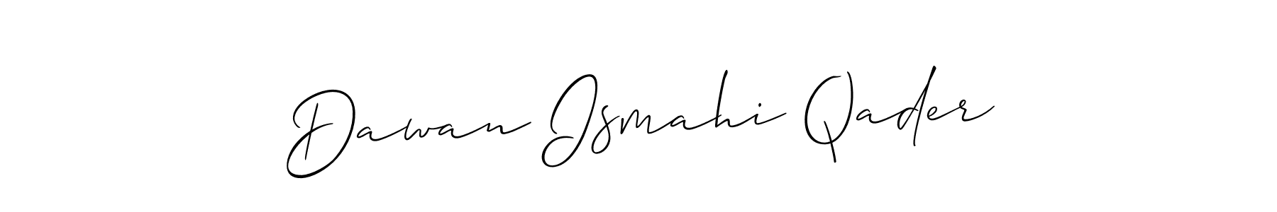 Make a beautiful signature design for name Dawan Ismahi Qader. With this signature (Allison_Script) style, you can create a handwritten signature for free. Dawan Ismahi Qader signature style 2 images and pictures png