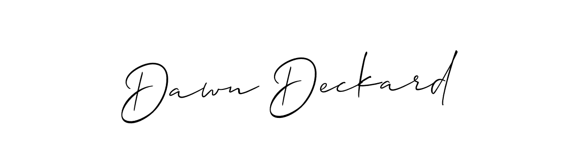 Dawn Deckard stylish signature style. Best Handwritten Sign (Allison_Script) for my name. Handwritten Signature Collection Ideas for my name Dawn Deckard. Dawn Deckard signature style 2 images and pictures png