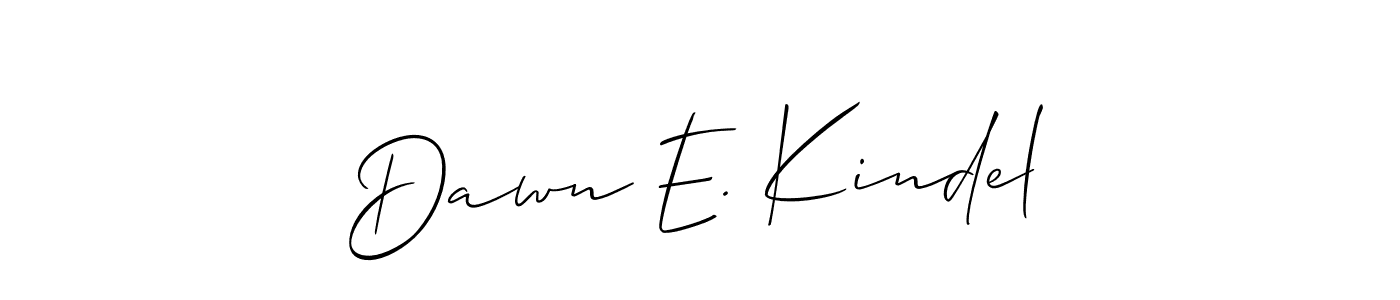 How to make Dawn E. Kindel name signature. Use Allison_Script style for creating short signs online. This is the latest handwritten sign. Dawn E. Kindel signature style 2 images and pictures png