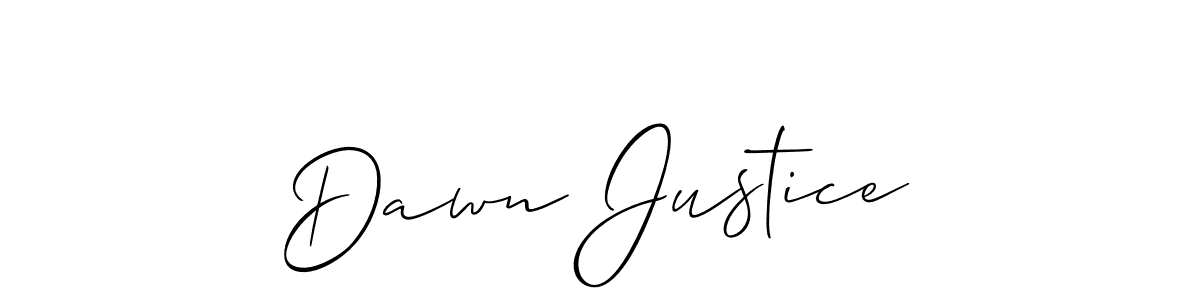 Make a short Dawn Justice signature style. Manage your documents anywhere anytime using Allison_Script. Create and add eSignatures, submit forms, share and send files easily. Dawn Justice signature style 2 images and pictures png