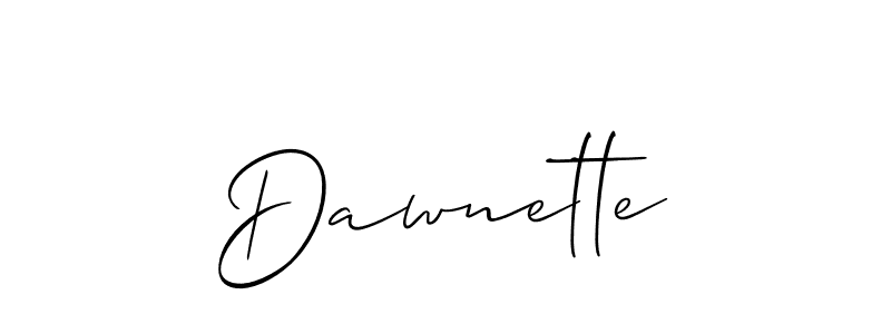 Also we have Dawnette name is the best signature style. Create professional handwritten signature collection using Allison_Script autograph style. Dawnette signature style 2 images and pictures png