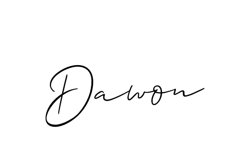 The best way (Allison_Script) to make a short signature is to pick only two or three words in your name. The name Dawon include a total of six letters. For converting this name. Dawon signature style 2 images and pictures png