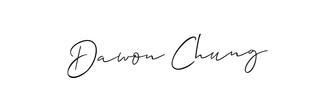 It looks lik you need a new signature style for name Dawon Chung. Design unique handwritten (Allison_Script) signature with our free signature maker in just a few clicks. Dawon Chung signature style 2 images and pictures png