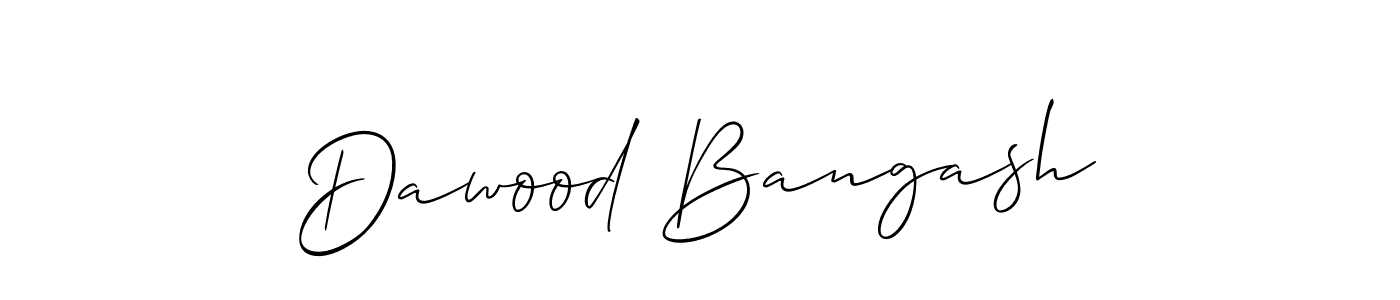 Make a beautiful signature design for name Dawood Bangash. With this signature (Allison_Script) style, you can create a handwritten signature for free. Dawood Bangash signature style 2 images and pictures png