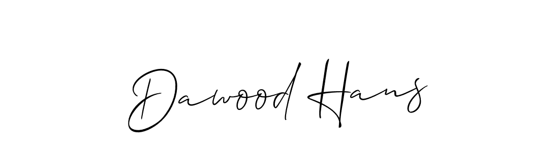 How to make Dawood Hans name signature. Use Allison_Script style for creating short signs online. This is the latest handwritten sign. Dawood Hans signature style 2 images and pictures png