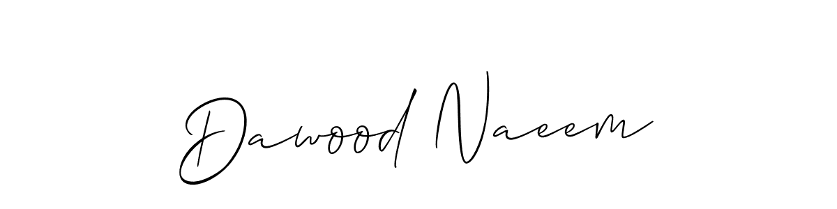Use a signature maker to create a handwritten signature online. With this signature software, you can design (Allison_Script) your own signature for name Dawood Naeem. Dawood Naeem signature style 2 images and pictures png
