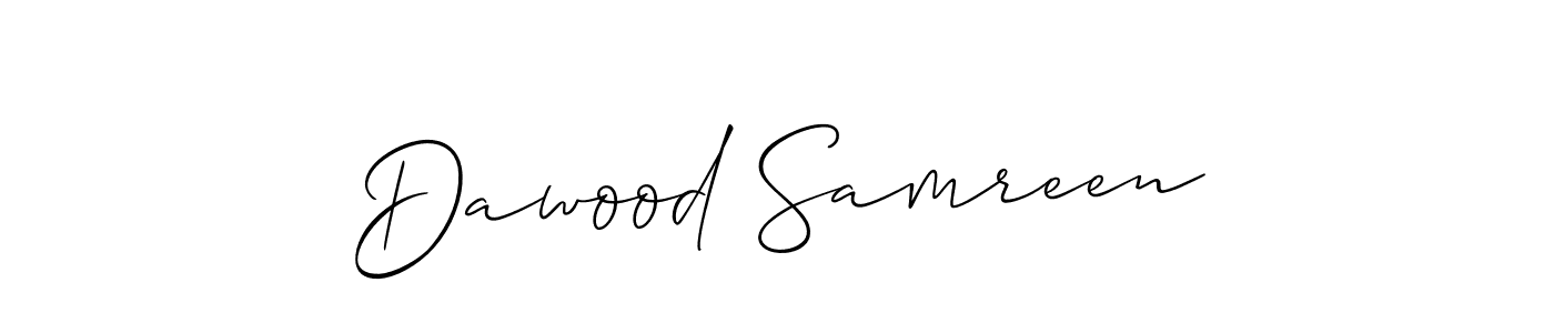How to make Dawood Samreen signature? Allison_Script is a professional autograph style. Create handwritten signature for Dawood Samreen name. Dawood Samreen signature style 2 images and pictures png