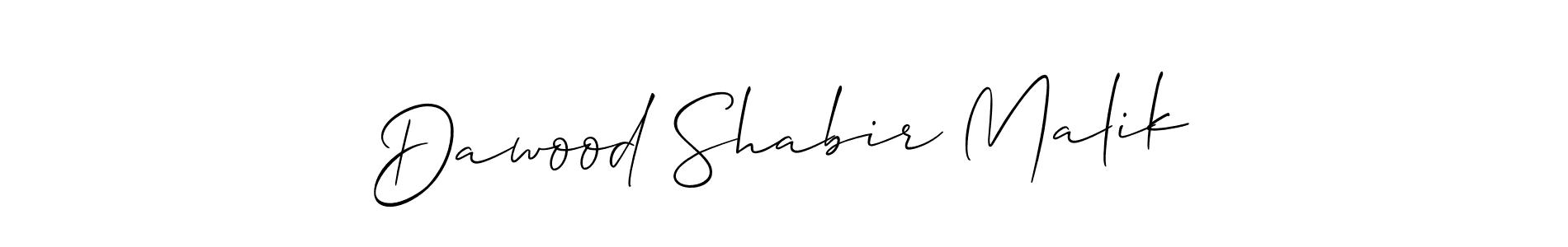 Also we have Dawood Shabir Malik name is the best signature style. Create professional handwritten signature collection using Allison_Script autograph style. Dawood Shabir Malik signature style 2 images and pictures png