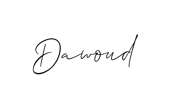 Make a beautiful signature design for name Dawoud. With this signature (Allison_Script) style, you can create a handwritten signature for free. Dawoud signature style 2 images and pictures png