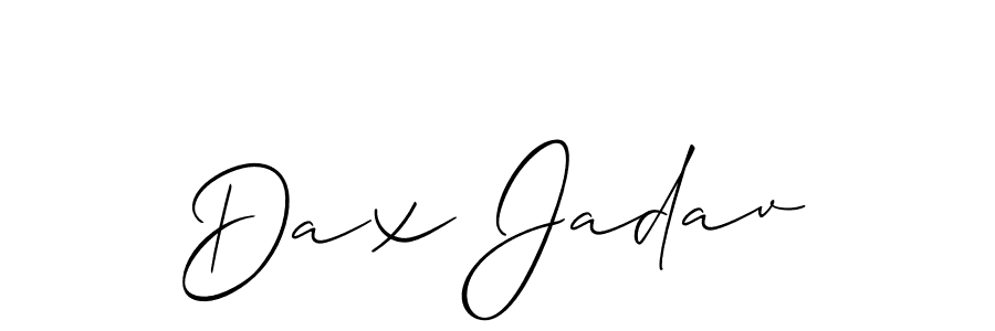 Similarly Allison_Script is the best handwritten signature design. Signature creator online .You can use it as an online autograph creator for name Dax Jadav. Dax Jadav signature style 2 images and pictures png