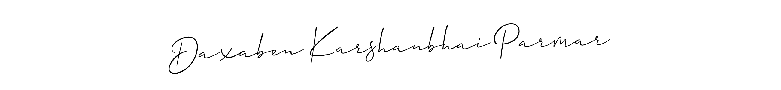 Make a beautiful signature design for name Daxaben Karshanbhai Parmar. With this signature (Allison_Script) style, you can create a handwritten signature for free. Daxaben Karshanbhai Parmar signature style 2 images and pictures png