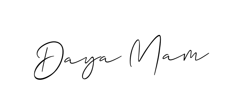 This is the best signature style for the Daya Mam name. Also you like these signature font (Allison_Script). Mix name signature. Daya Mam signature style 2 images and pictures png