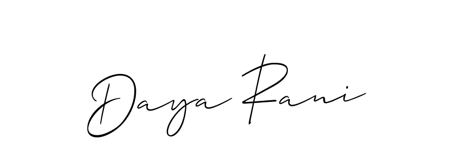 Make a beautiful signature design for name Daya Rani. With this signature (Allison_Script) style, you can create a handwritten signature for free. Daya Rani signature style 2 images and pictures png