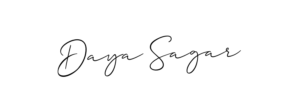 Allison_Script is a professional signature style that is perfect for those who want to add a touch of class to their signature. It is also a great choice for those who want to make their signature more unique. Get Daya Sagar name to fancy signature for free. Daya Sagar signature style 2 images and pictures png