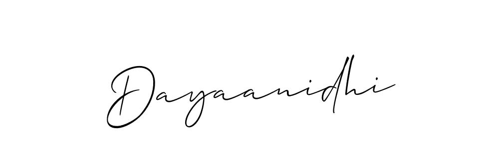Make a beautiful signature design for name Dayaanidhi. With this signature (Allison_Script) style, you can create a handwritten signature for free. Dayaanidhi signature style 2 images and pictures png