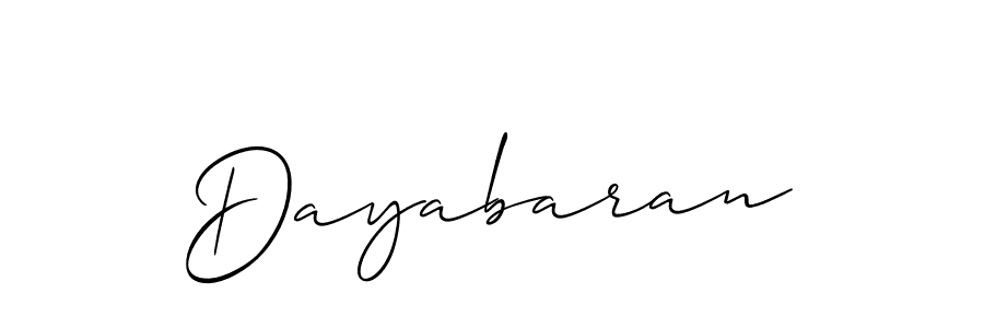 Create a beautiful signature design for name Dayabaran. With this signature (Allison_Script) fonts, you can make a handwritten signature for free. Dayabaran signature style 2 images and pictures png