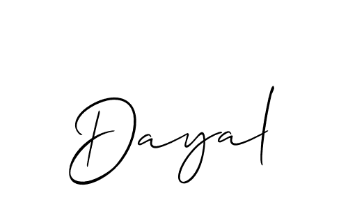 How to make Dayal name signature. Use Allison_Script style for creating short signs online. This is the latest handwritten sign. Dayal signature style 2 images and pictures png