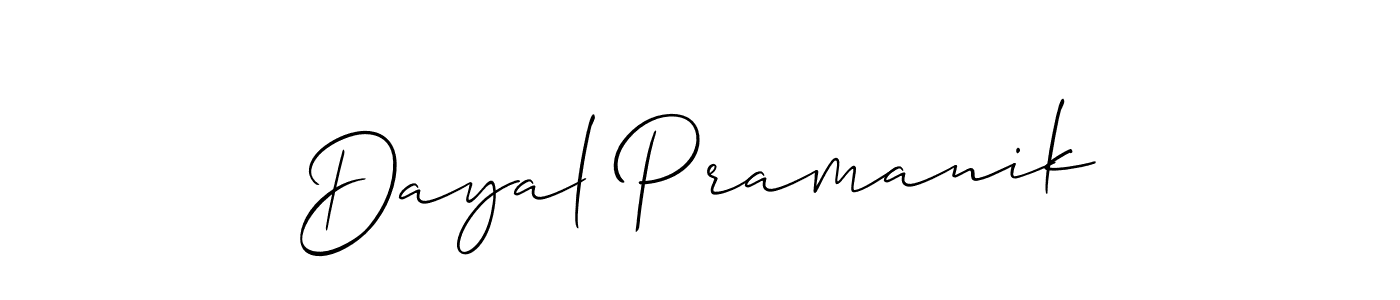 Dayal Pramanik stylish signature style. Best Handwritten Sign (Allison_Script) for my name. Handwritten Signature Collection Ideas for my name Dayal Pramanik. Dayal Pramanik signature style 2 images and pictures png