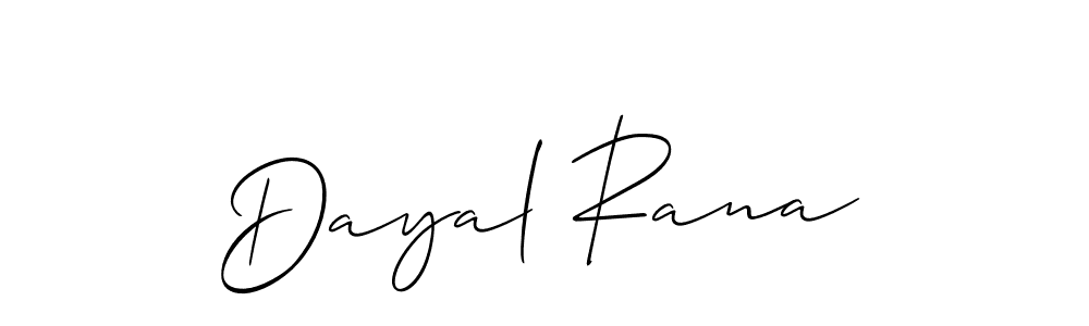 How to make Dayal Rana name signature. Use Allison_Script style for creating short signs online. This is the latest handwritten sign. Dayal Rana signature style 2 images and pictures png
