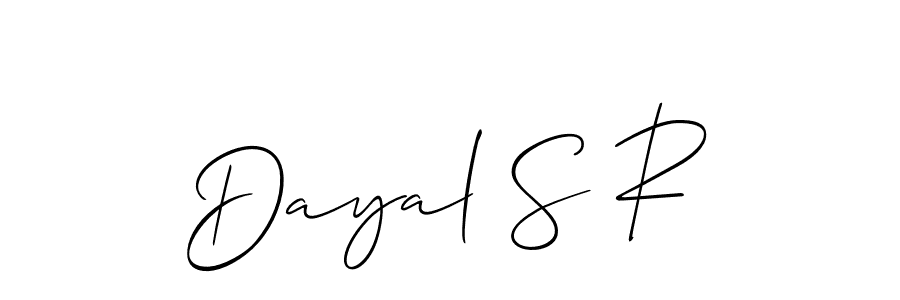 It looks lik you need a new signature style for name Dayal S R. Design unique handwritten (Allison_Script) signature with our free signature maker in just a few clicks. Dayal S R signature style 2 images and pictures png