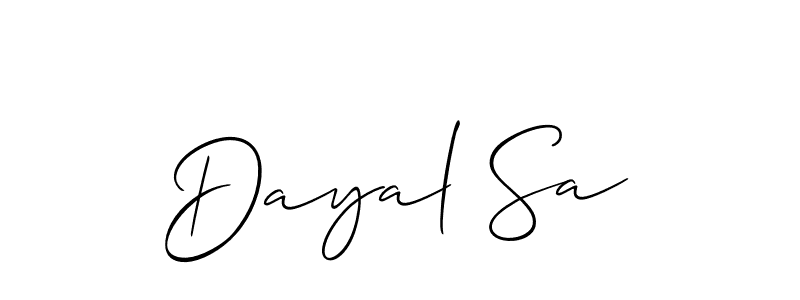 Similarly Allison_Script is the best handwritten signature design. Signature creator online .You can use it as an online autograph creator for name Dayal Sa. Dayal Sa signature style 2 images and pictures png