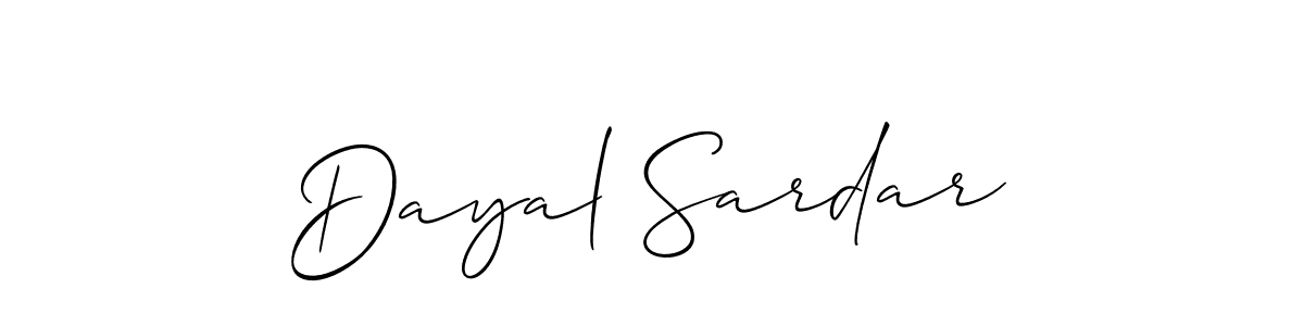 Allison_Script is a professional signature style that is perfect for those who want to add a touch of class to their signature. It is also a great choice for those who want to make their signature more unique. Get Dayal Sardar name to fancy signature for free. Dayal Sardar signature style 2 images and pictures png