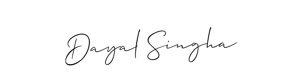 Make a beautiful signature design for name Dayal Singha. With this signature (Allison_Script) style, you can create a handwritten signature for free. Dayal Singha signature style 2 images and pictures png