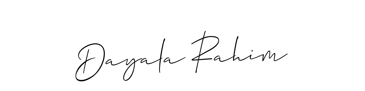 Use a signature maker to create a handwritten signature online. With this signature software, you can design (Allison_Script) your own signature for name Dayala Rahim. Dayala Rahim signature style 2 images and pictures png