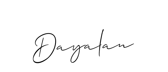 How to make Dayalan signature? Allison_Script is a professional autograph style. Create handwritten signature for Dayalan name. Dayalan signature style 2 images and pictures png