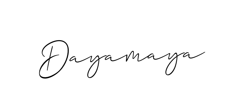Allison_Script is a professional signature style that is perfect for those who want to add a touch of class to their signature. It is also a great choice for those who want to make their signature more unique. Get Dayamaya name to fancy signature for free. Dayamaya signature style 2 images and pictures png