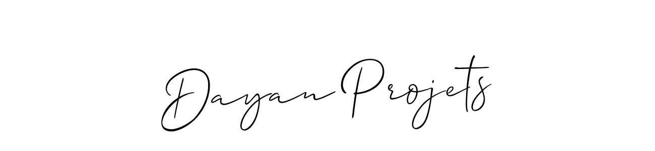 Create a beautiful signature design for name Dayan Projets. With this signature (Allison_Script) fonts, you can make a handwritten signature for free. Dayan Projets signature style 2 images and pictures png