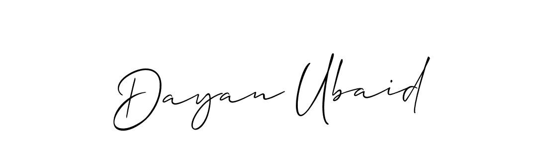 Design your own signature with our free online signature maker. With this signature software, you can create a handwritten (Allison_Script) signature for name Dayan Ubaid. Dayan Ubaid signature style 2 images and pictures png