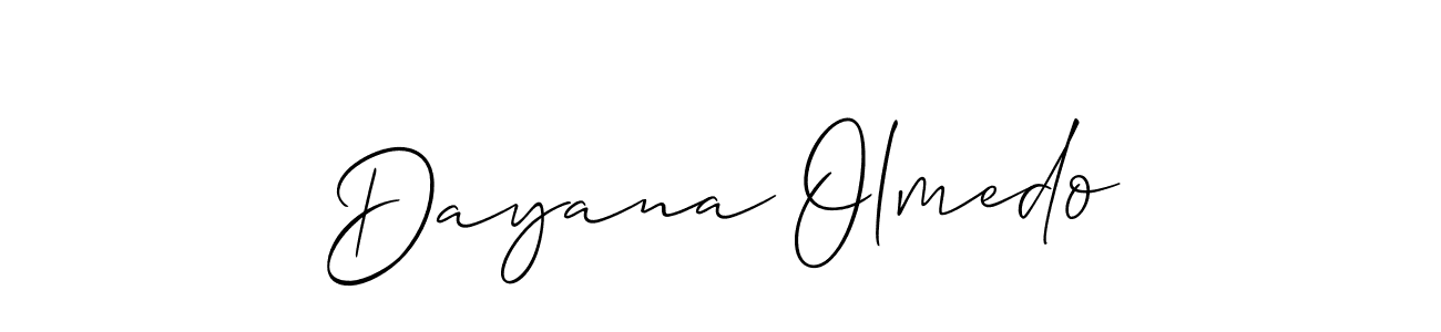 Allison_Script is a professional signature style that is perfect for those who want to add a touch of class to their signature. It is also a great choice for those who want to make their signature more unique. Get Dayana Olmedo name to fancy signature for free. Dayana Olmedo signature style 2 images and pictures png