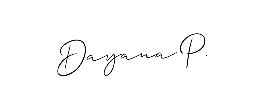 How to Draw Dayana P. signature style? Allison_Script is a latest design signature styles for name Dayana P.. Dayana P. signature style 2 images and pictures png