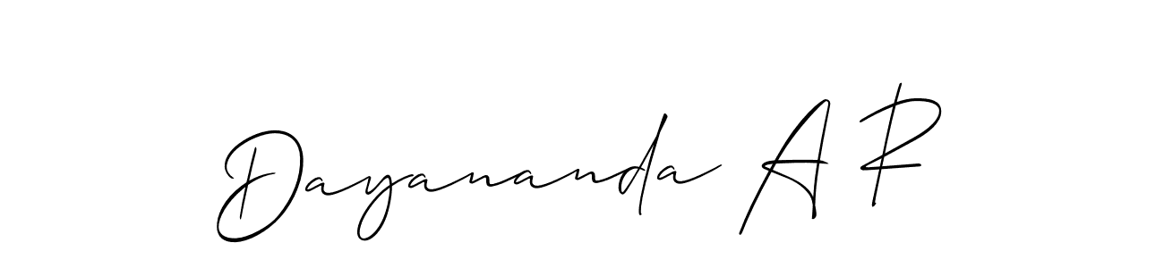 Also we have Dayananda A R name is the best signature style. Create professional handwritten signature collection using Allison_Script autograph style. Dayananda A R signature style 2 images and pictures png