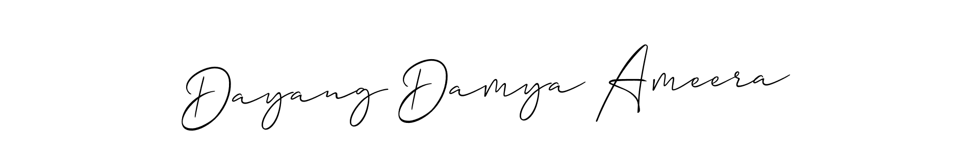 if you are searching for the best signature style for your name Dayang Damya Ameera. so please give up your signature search. here we have designed multiple signature styles  using Allison_Script. Dayang Damya Ameera signature style 2 images and pictures png