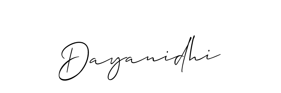 Create a beautiful signature design for name Dayanidhi. With this signature (Allison_Script) fonts, you can make a handwritten signature for free. Dayanidhi signature style 2 images and pictures png