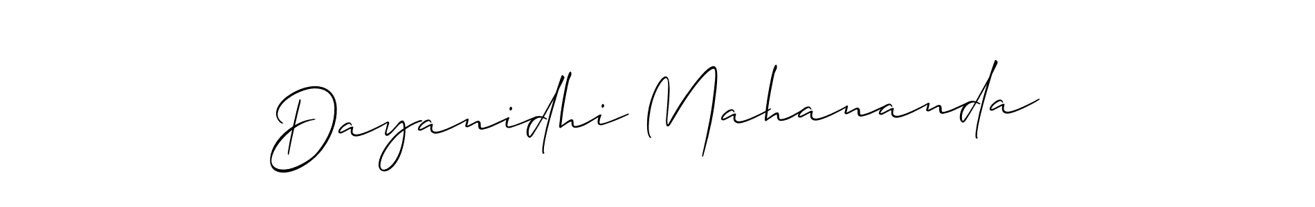 Make a beautiful signature design for name Dayanidhi Mahananda. With this signature (Allison_Script) style, you can create a handwritten signature for free. Dayanidhi Mahananda signature style 2 images and pictures png