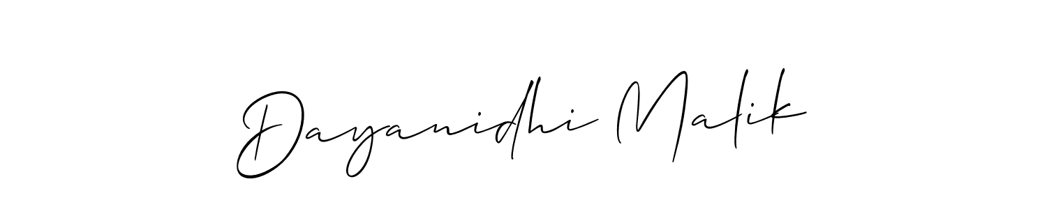 The best way (Allison_Script) to make a short signature is to pick only two or three words in your name. The name Dayanidhi Malik include a total of six letters. For converting this name. Dayanidhi Malik signature style 2 images and pictures png