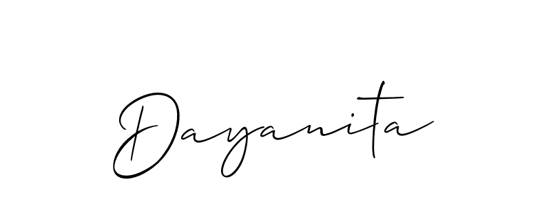 Use a signature maker to create a handwritten signature online. With this signature software, you can design (Allison_Script) your own signature for name Dayanita. Dayanita signature style 2 images and pictures png