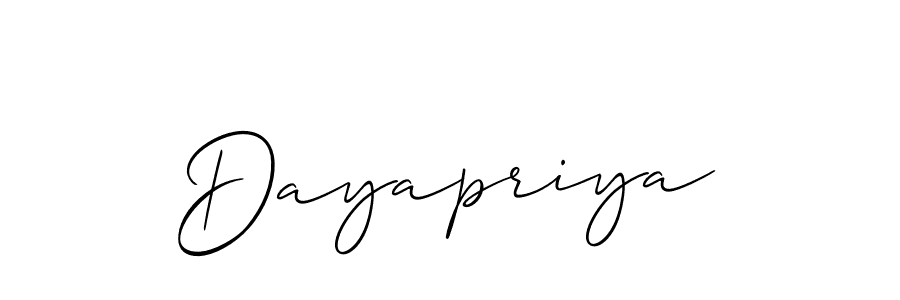 Also we have Dayapriya name is the best signature style. Create professional handwritten signature collection using Allison_Script autograph style. Dayapriya signature style 2 images and pictures png