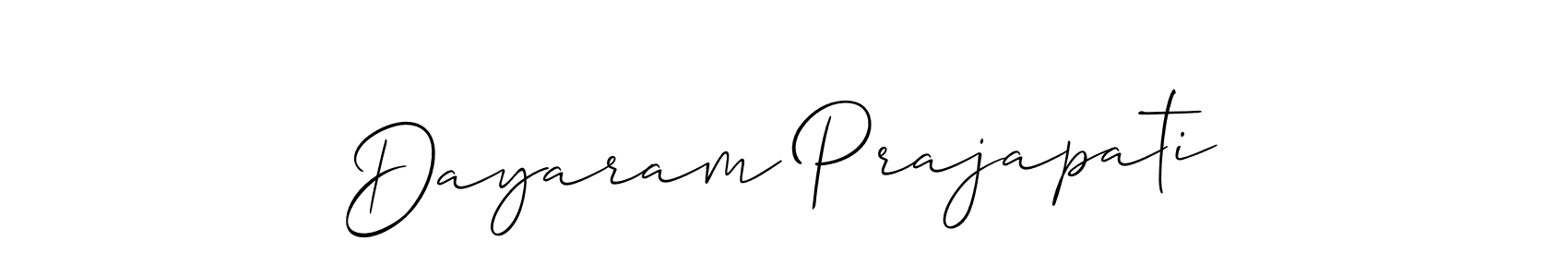 Also You can easily find your signature by using the search form. We will create Dayaram Prajapati name handwritten signature images for you free of cost using Allison_Script sign style. Dayaram Prajapati signature style 2 images and pictures png