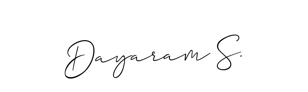 if you are searching for the best signature style for your name Dayaram S.. so please give up your signature search. here we have designed multiple signature styles  using Allison_Script. Dayaram S. signature style 2 images and pictures png