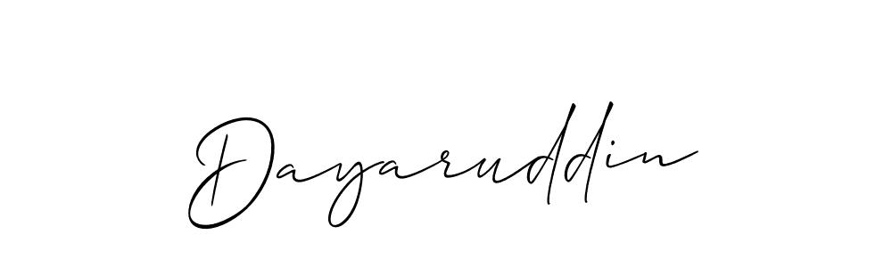 Dayaruddin stylish signature style. Best Handwritten Sign (Allison_Script) for my name. Handwritten Signature Collection Ideas for my name Dayaruddin. Dayaruddin signature style 2 images and pictures png