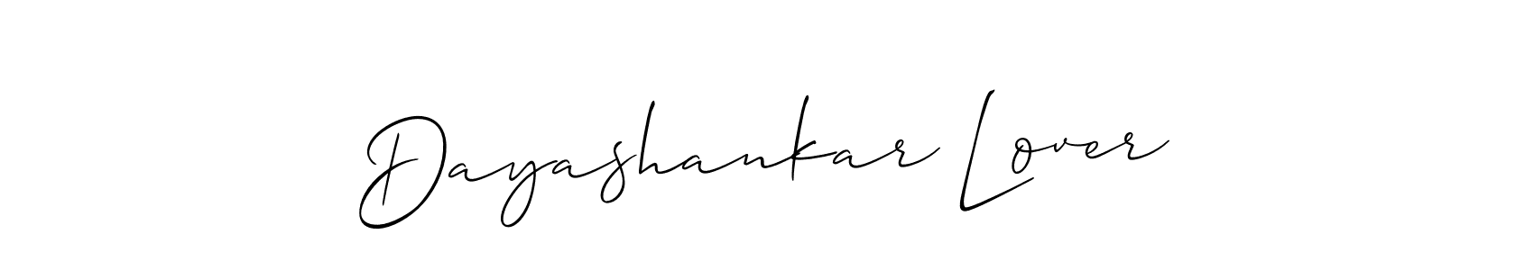 Make a beautiful signature design for name Dayashankar Lover. With this signature (Allison_Script) style, you can create a handwritten signature for free. Dayashankar Lover signature style 2 images and pictures png